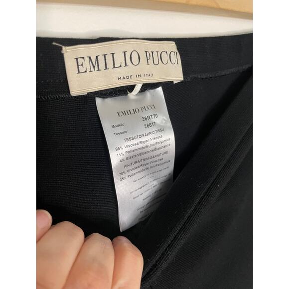 Emilio Pucci Black Cigarette Pants Side Lace Panel Detail SZ 8 - Picture 5 of 13